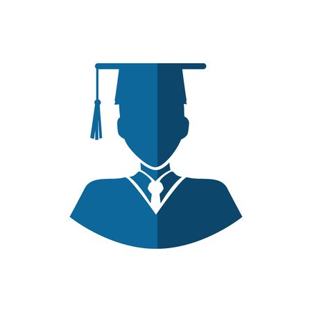 77195589 graduate man icon over white background vector illustration